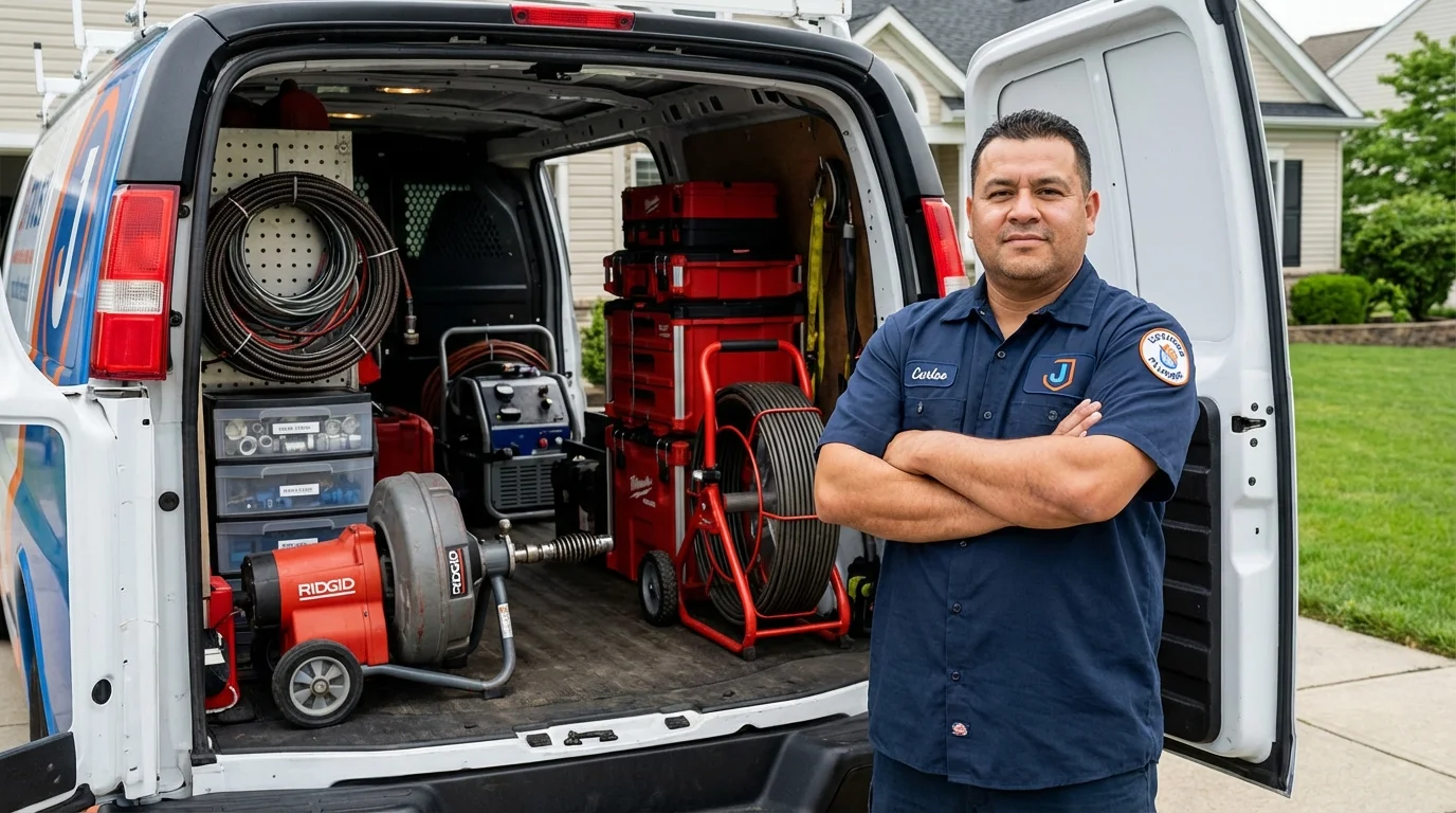 Professional drain cleaning equipment and Johns Plumbing LLC plumber in Ocoee
