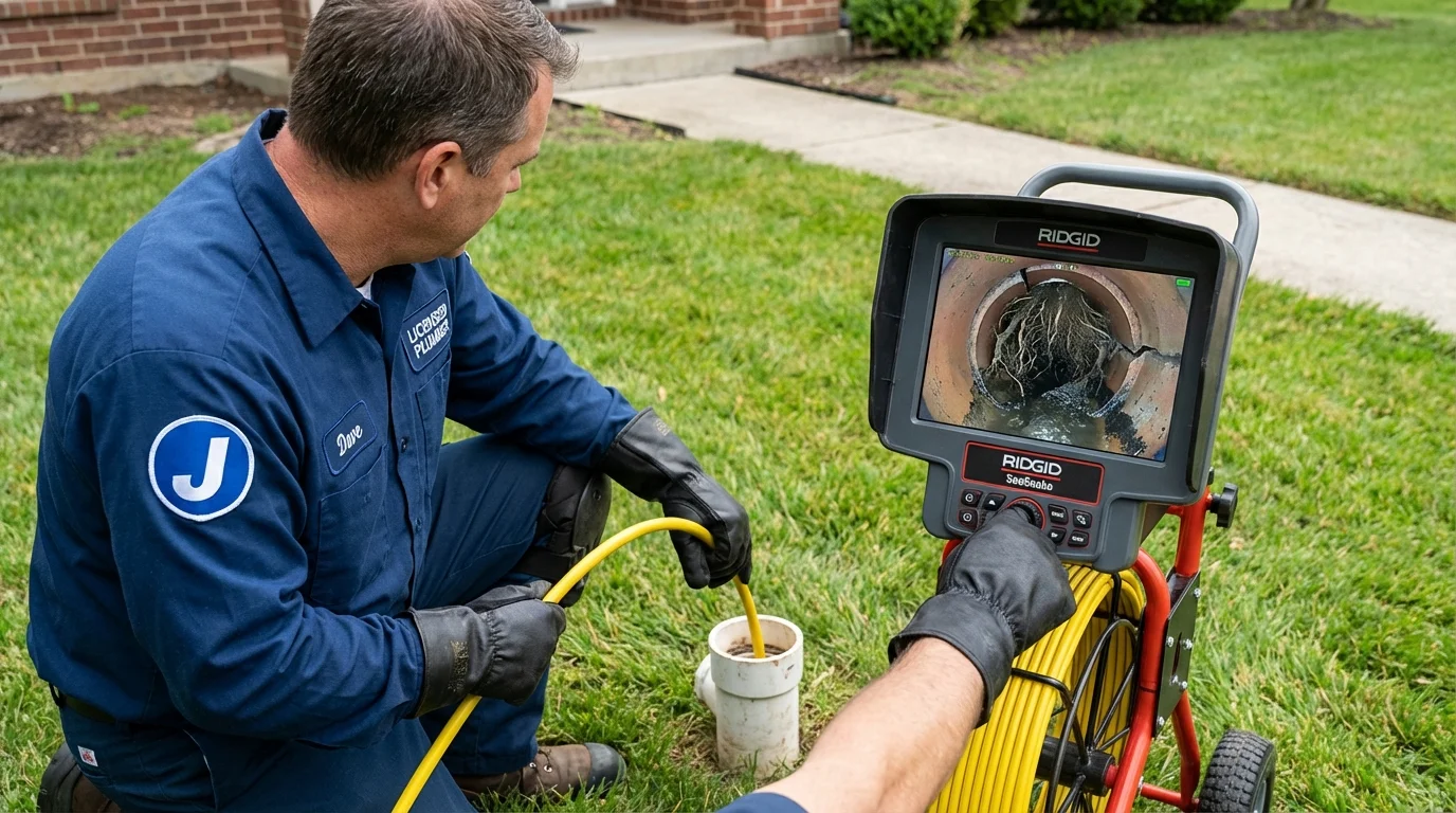 Sewer camera inspection being performed by Johns Plumbing LLC in Ocoee