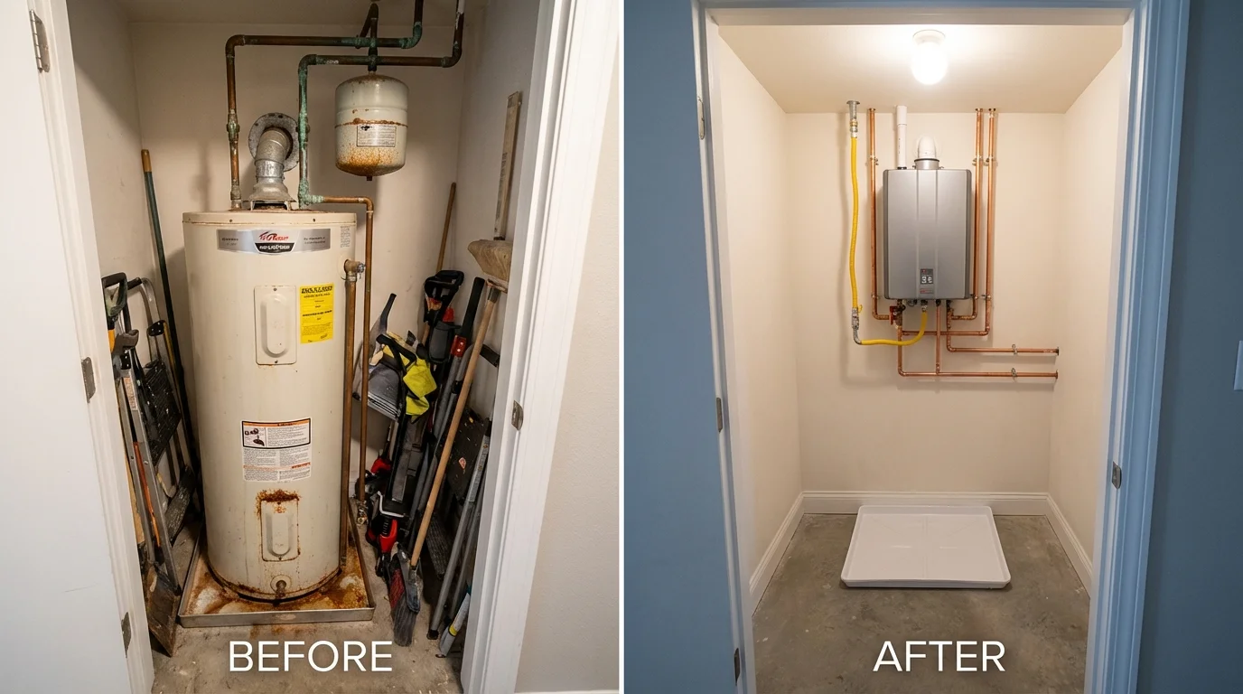 Tank water heater versus wall-mounted tankless unit comparison for Ocoee, FL homeowners